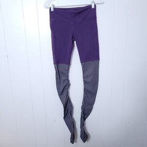 Alo Yoga Goddess Ribbed Legging  Yoga Pants Purple Gray Ballet Size S